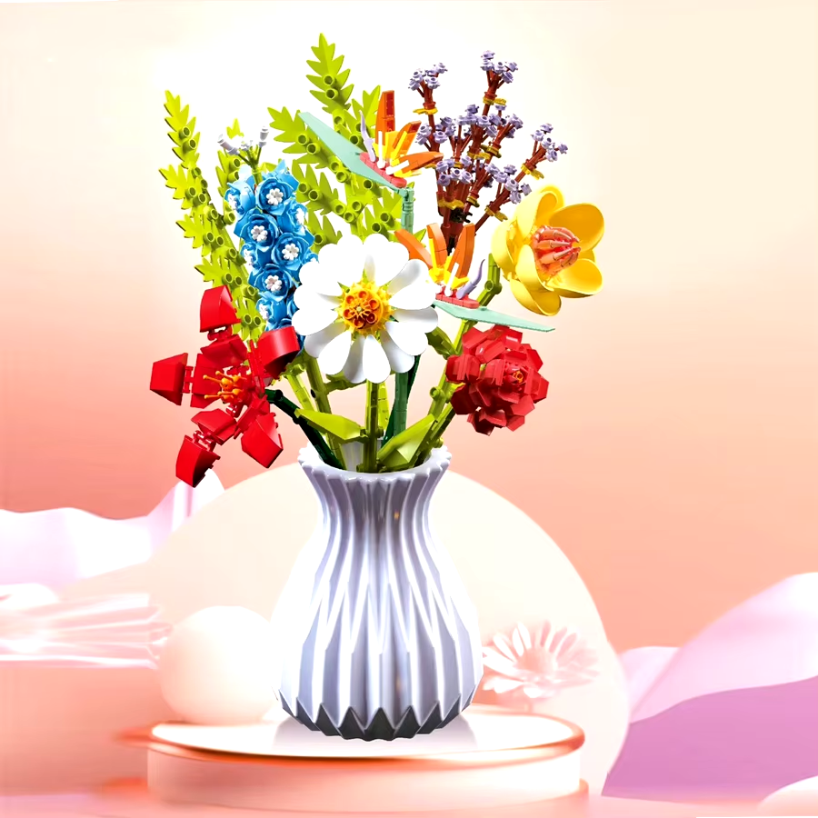 Constructor flower bouquet in a vase F07M9-6(109)-1