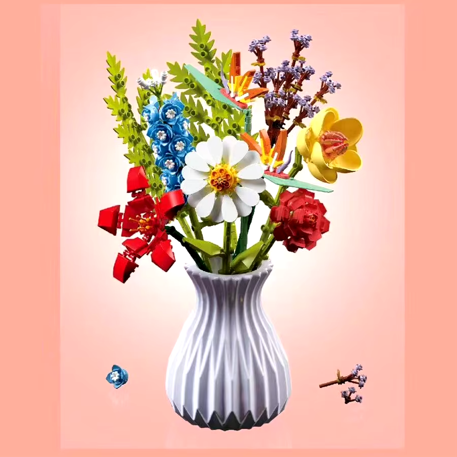 Constructor flower bouquet in a vase F07M9-6(109)-2
