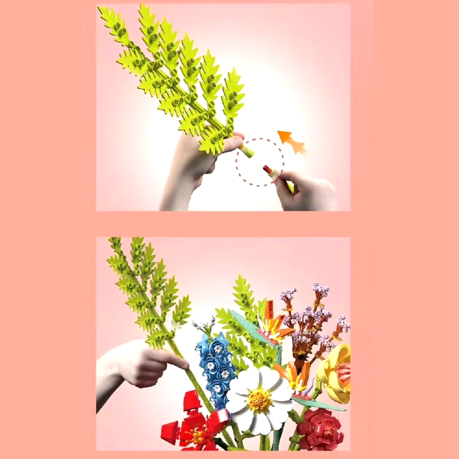 Constructor flower bouquet in a vase F07M9-6(109)-3