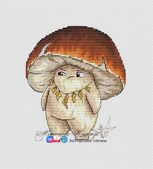 White mushroom - PDF Cross Stitch Pattern-0