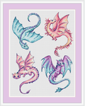 Colorful Dragons - PDF Cross Stitch Pattern
