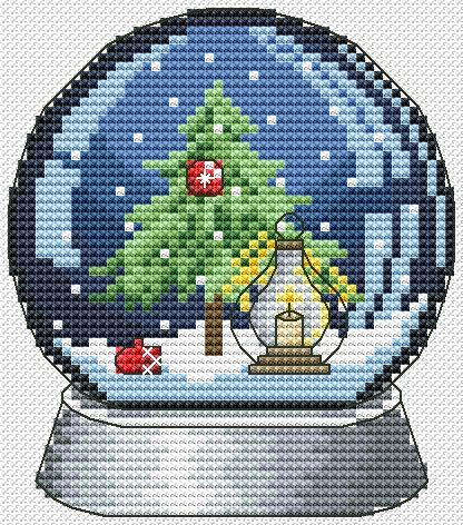 Snow Globe 3 - PDF Cross Stitch Pattern-0