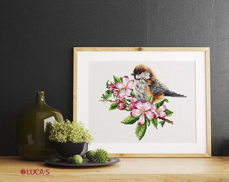 The tit on the branch Counted Cross-Stitch Kit by Luca-S B1194L